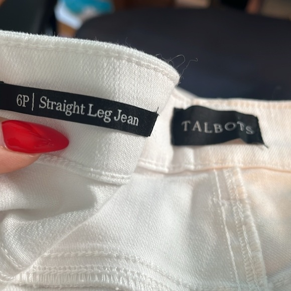 Talbots Straight Leg Jeans NWT White High Waist Full Length Size 6P Petite - Picture 7 of 11